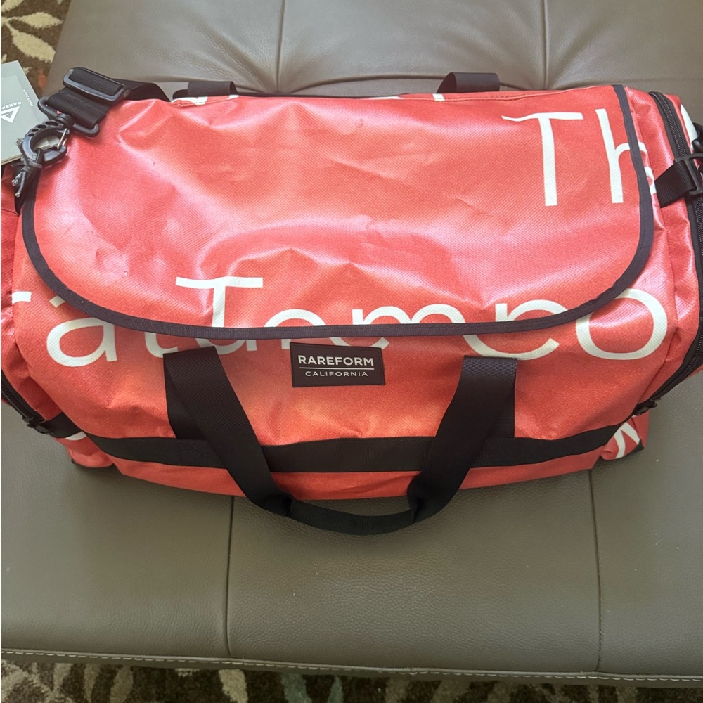 NWT Rareform Red and Black Vinyl Billboard Duffle